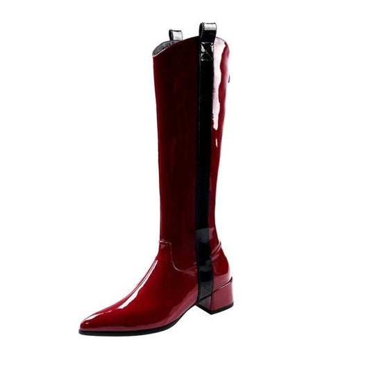 女性用ポインテッドトゥカウボーイレディースモーターサイクルブーツ