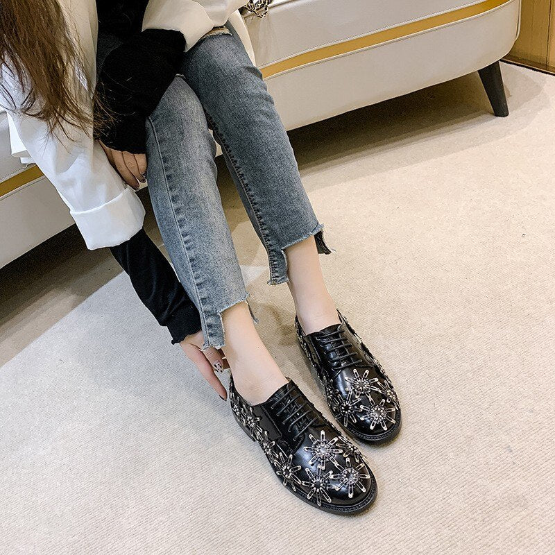 Office Ladies Work Shoes Casual Streetwear Flats Round Toe Footwear