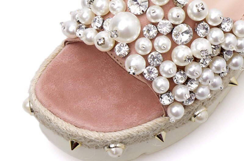 レディース 夏用 厚底 プラットフォーム ウェッジ スリッポン ビーチ スリッパ