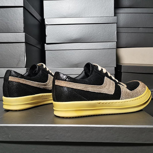 メンズ ヴィンテージ パッチワーク カジュアルシューズ 新作 厚手 プラットフォーム