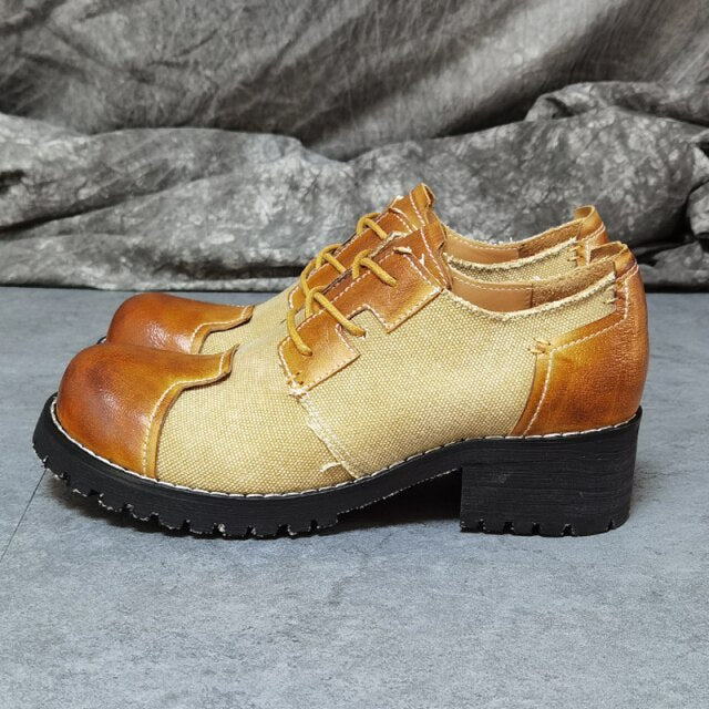 Men Height Increasing Patchwork Cowhide Casual Shoes