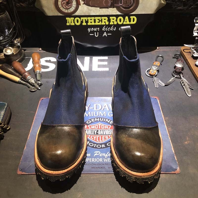 Men's Leather Warm Chelsea Boots - LiveTrendsX made-to-order fit view 4