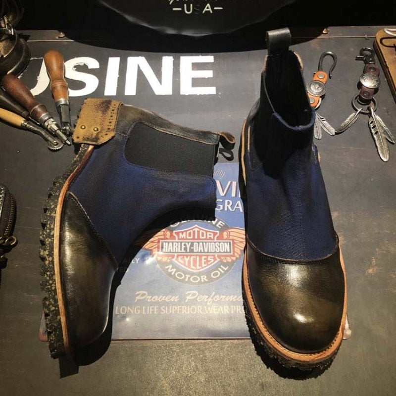 Men's Leather Warm Chelsea Boots - LiveTrendsX made-to-order fit view 3