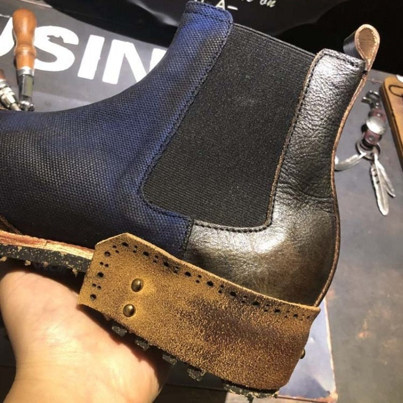 Men's Leather Warm Chelsea Boots - LiveTrendsX made-to-order fit view 6