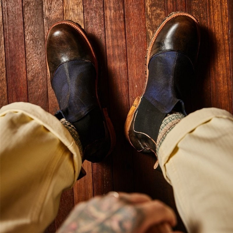 Men's Leather Warm Chelsea Boots - LiveTrendsX made-to-order fit view 5