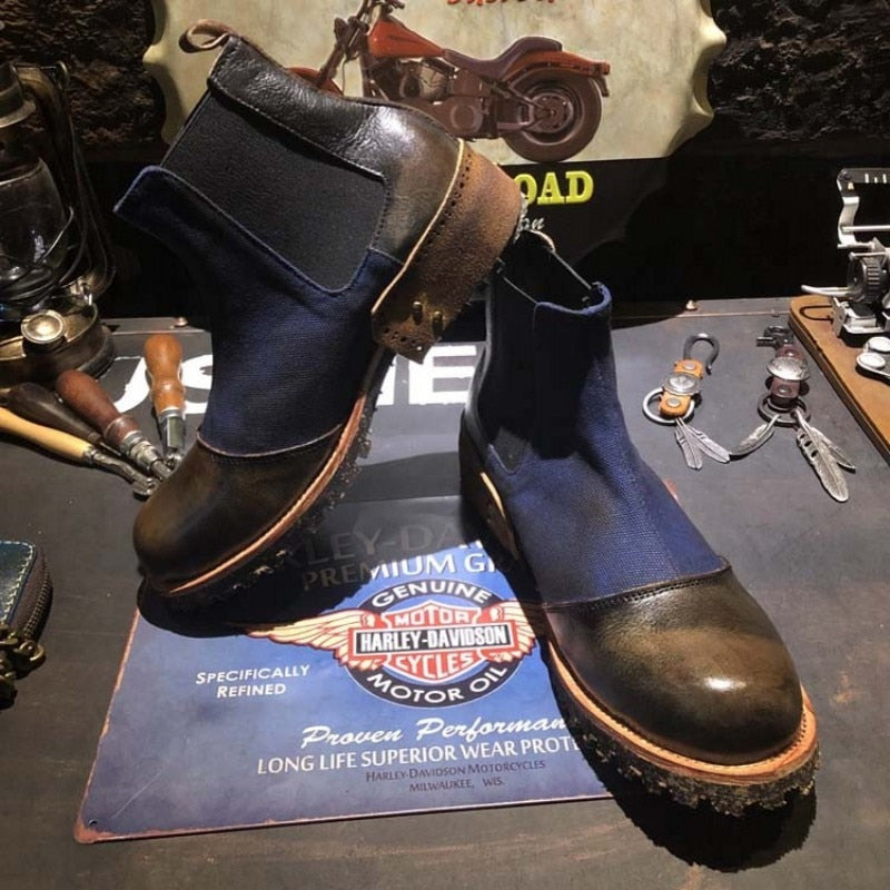 Men's Leather Warm Chelsea Boots - LiveTrendsX made-to-order fit view 7