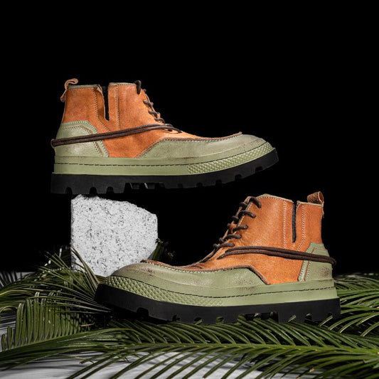 Men Mixed Colors Spliced Outdoor Work Boots