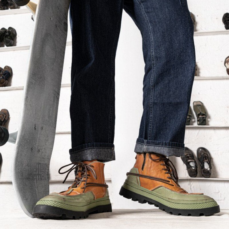 Men Mixed Colors Spliced Outdoor Work Boots