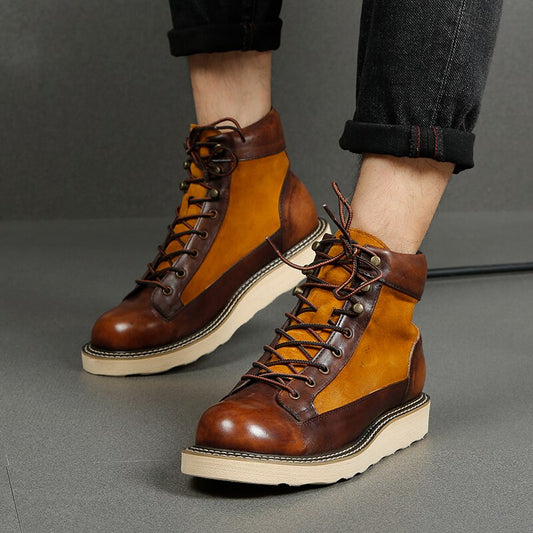 ヴィンテージ セーフティ 本革 アンクルブーツ メンズ