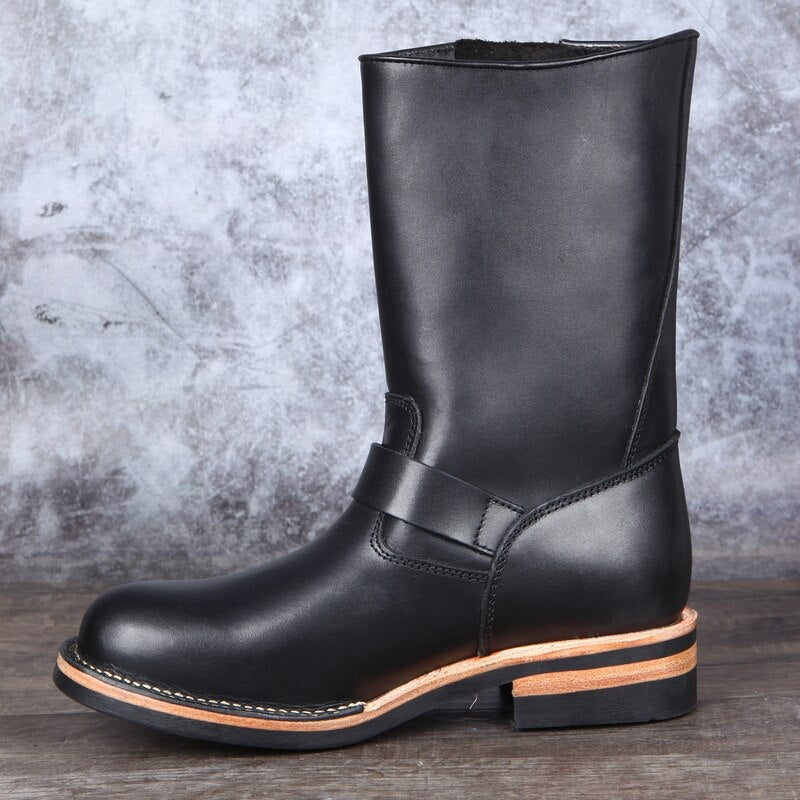 Men Work Genuine Leather High Top Boots