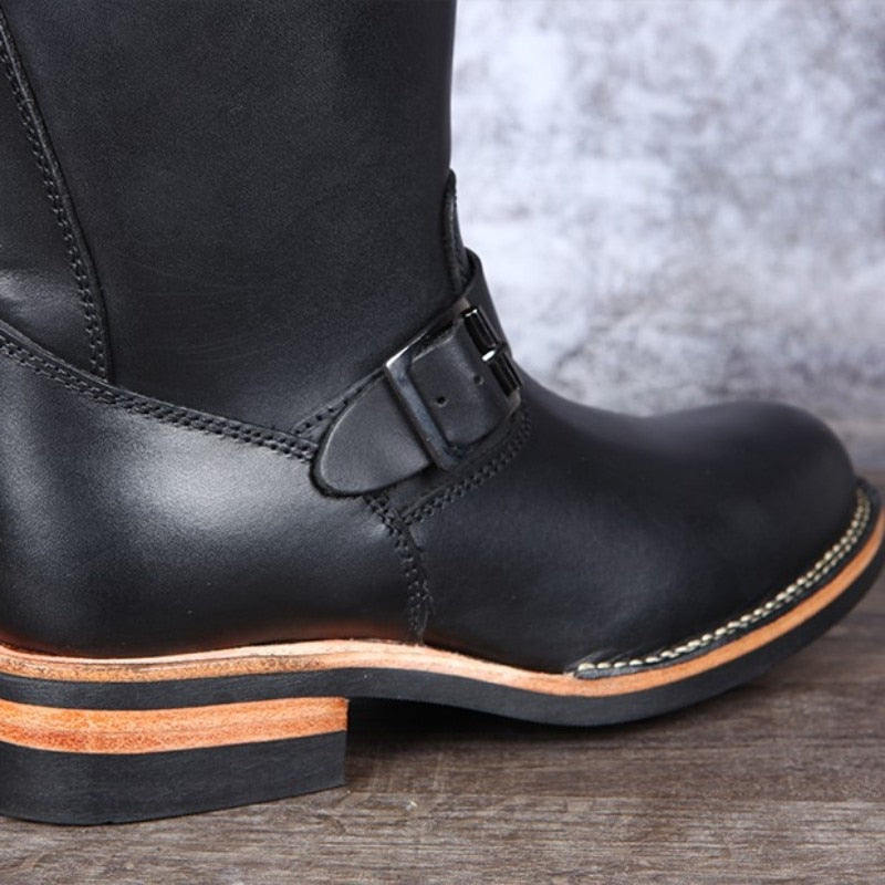 Men Work Genuine Leather High Top Boots