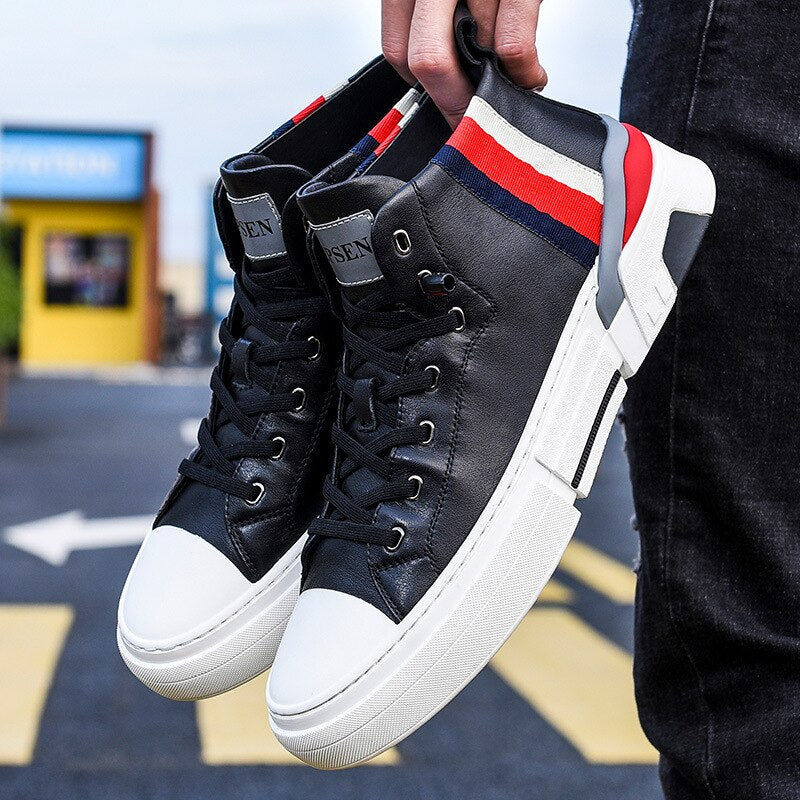 メンズ 牛革 レースアップ ラバーソール 防水 アクティブシューズ