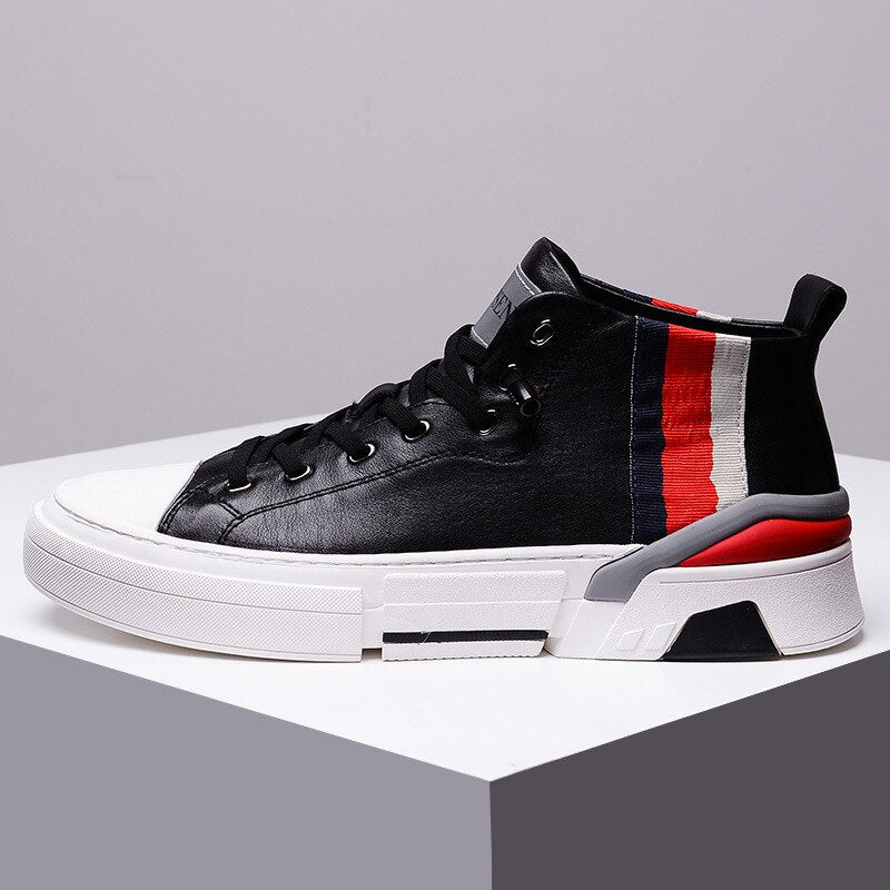 メンズ 牛革 レースアップ ラバーソール 防水 アクティブシューズ