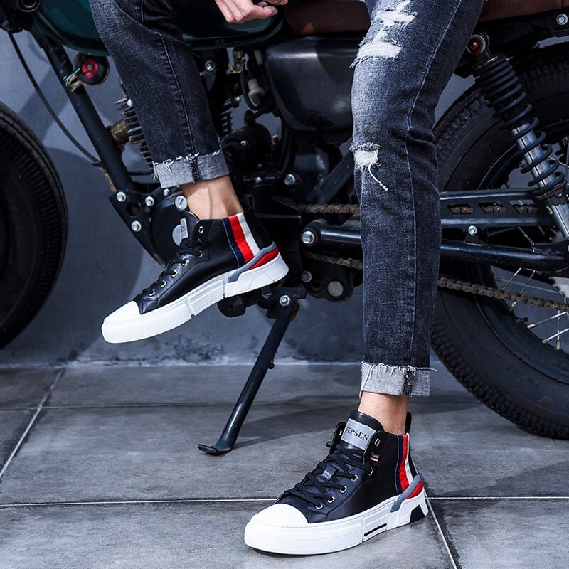 メンズ 牛革 レースアップ ラバーソール 防水 アクティブシューズ