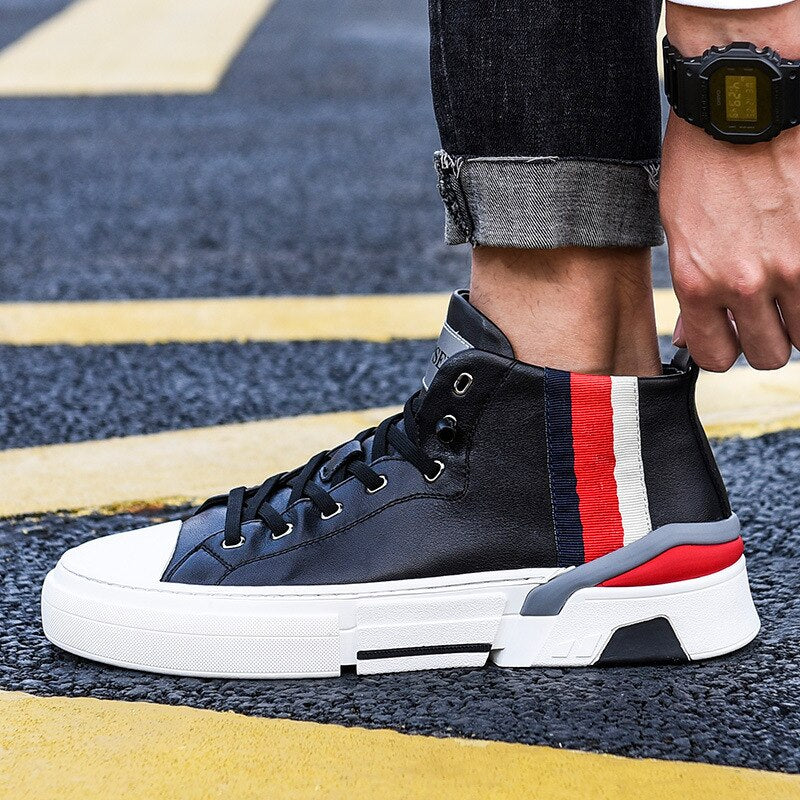 メンズ 牛革 レースアップ ラバーソール 防水 アクティブシューズ