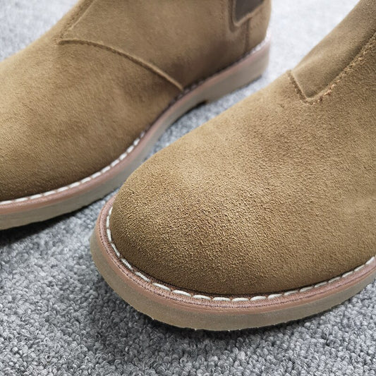 メンズ 本革 カジュアル チェルシーブーツ ラウンドトゥ