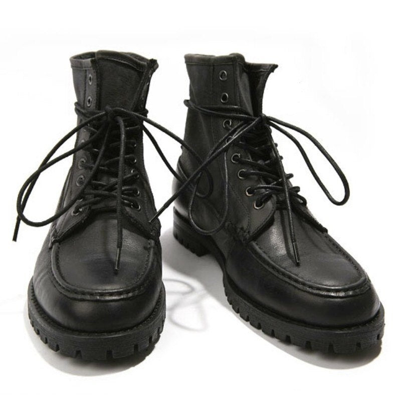 Mens Footwear Work Boots Genuine Leather High Top Shoes