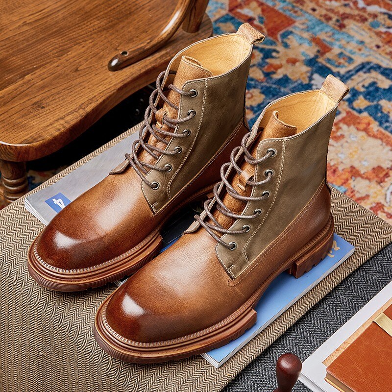 Male Lace Up Business Fashion Casual Outdoor Ankle Boot