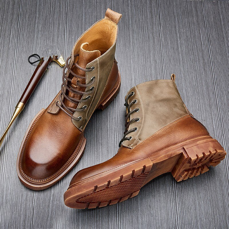 Male Lace Up Business Fashion Casual Outdoor Ankle Boot