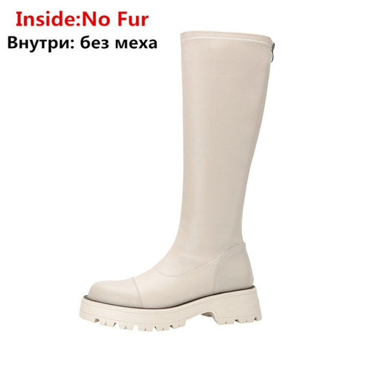 ニーハイブーツ レディース フラットシューズ ラウンドトゥ