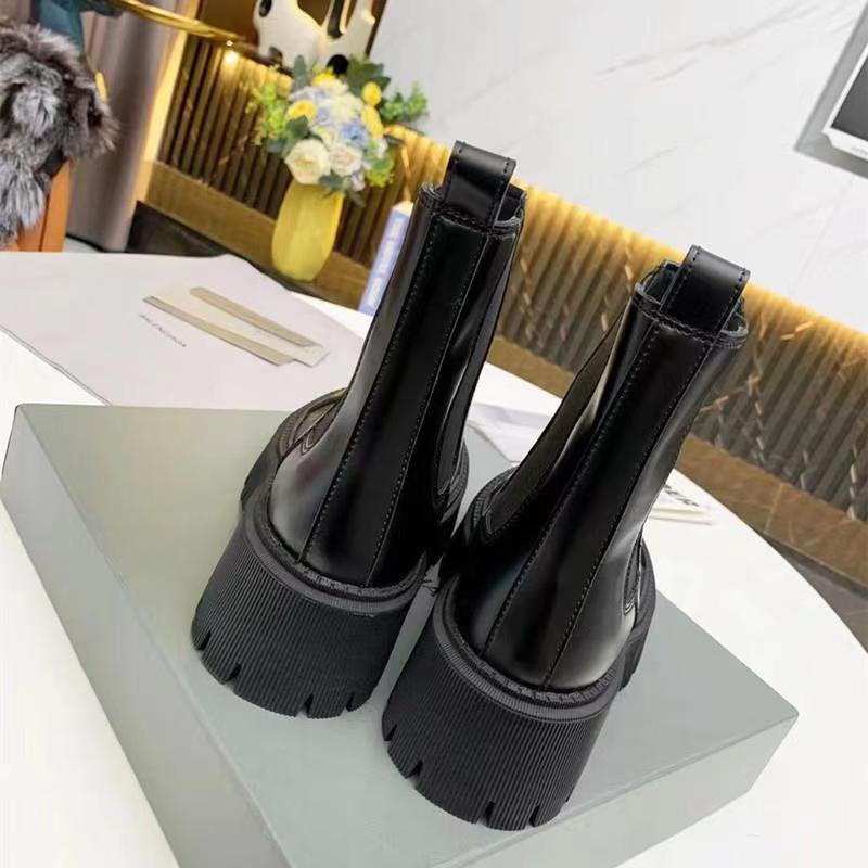 Women Platform Boots Genuine Leather Thick Bottom Shoes