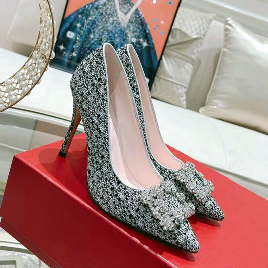 Woolen Cloth High Heels Women Party Shoes Pumps