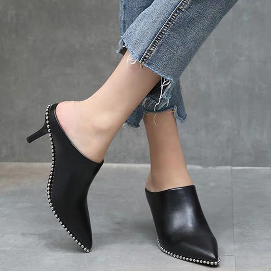 INS Luxury Slippers Women Pumps Rivets Designer Summer Shoes
