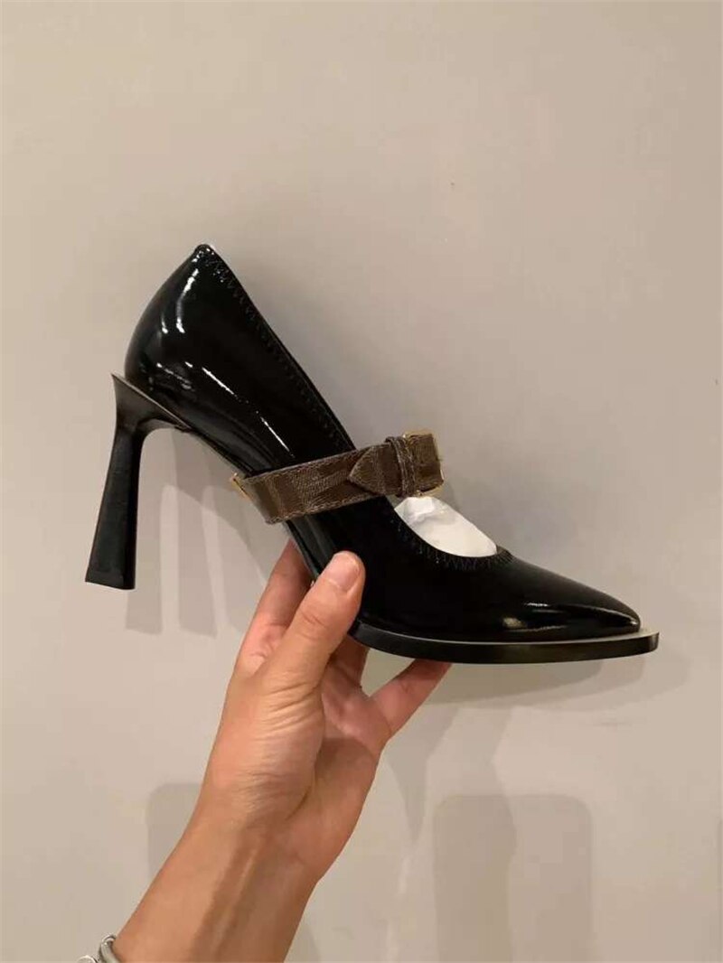Black Patent Leather Women Pumps Sexy Pointy Toe High Heels