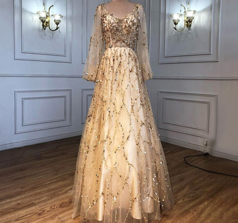 イブニングドレス ガウン Aライン ビーズ セクシー フォーマル 女性