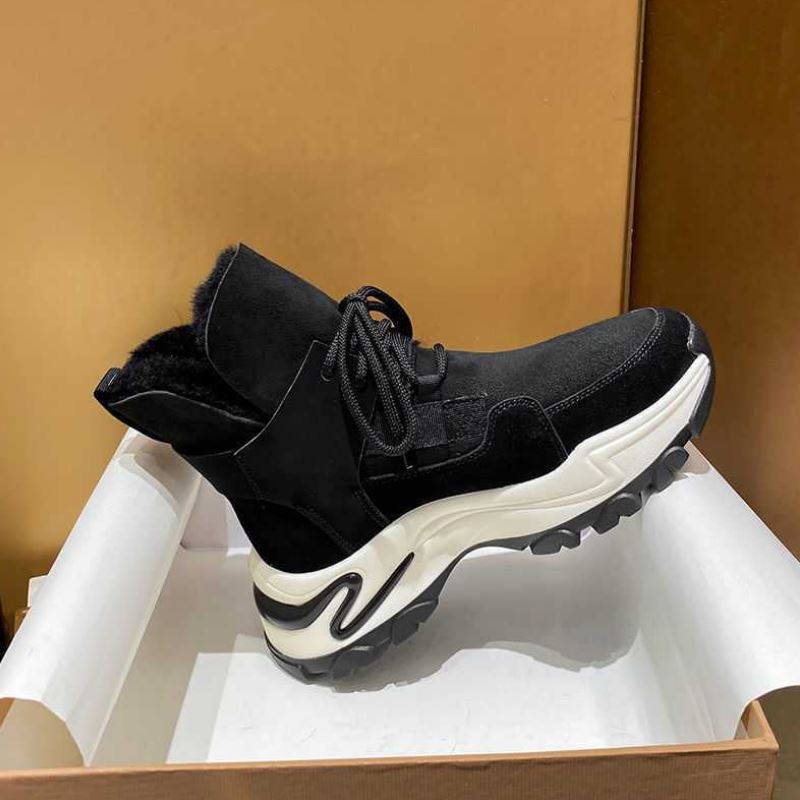 レディース本革シューズ厚底アンクルブーツ