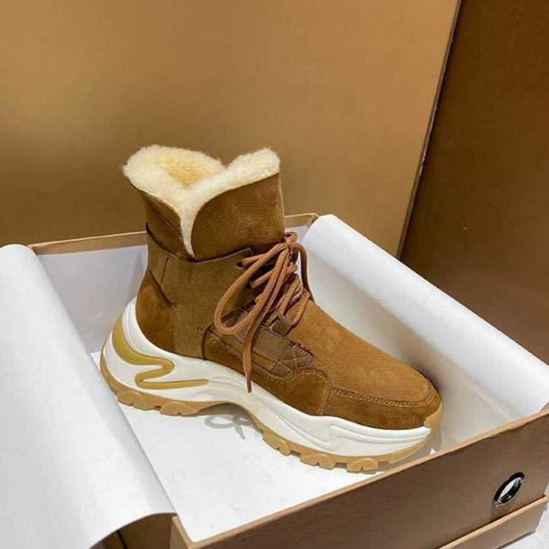 レディース本革シューズ厚底アンクルブーツ