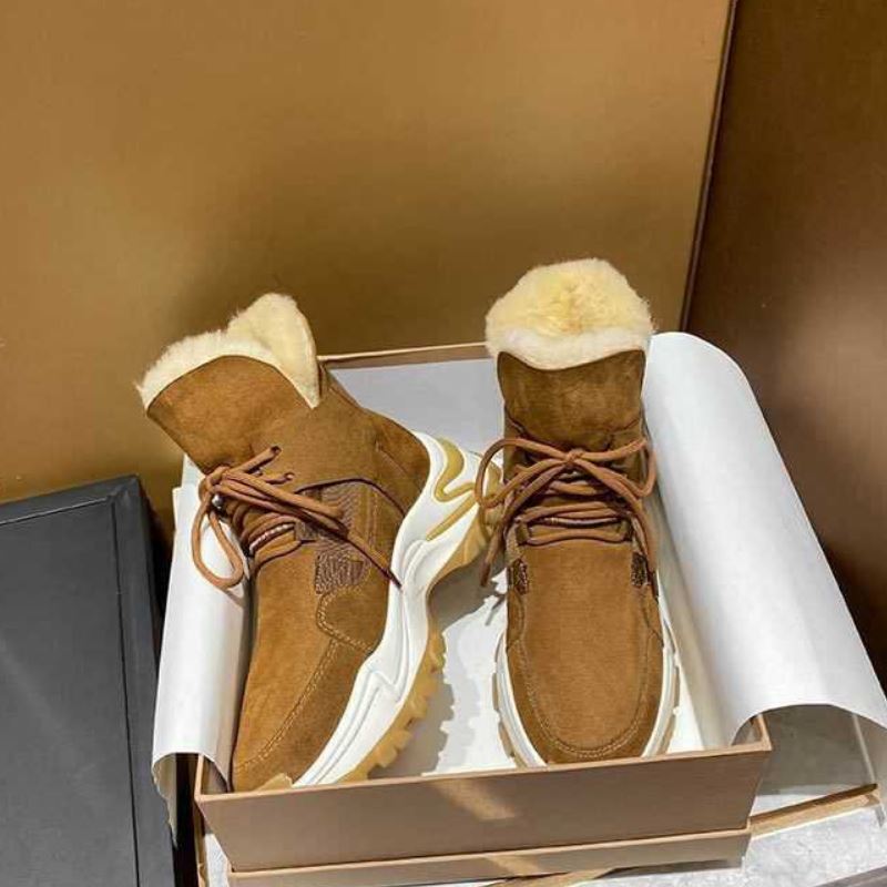 レディース本革シューズ厚底アンクルブーツ