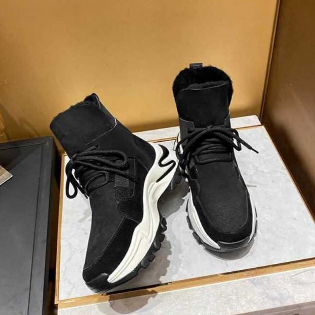 レディース本革シューズ厚底アンクルブーツ