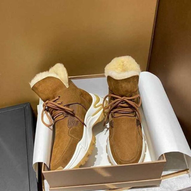 レディース本革シューズ厚底アンクルブーツ