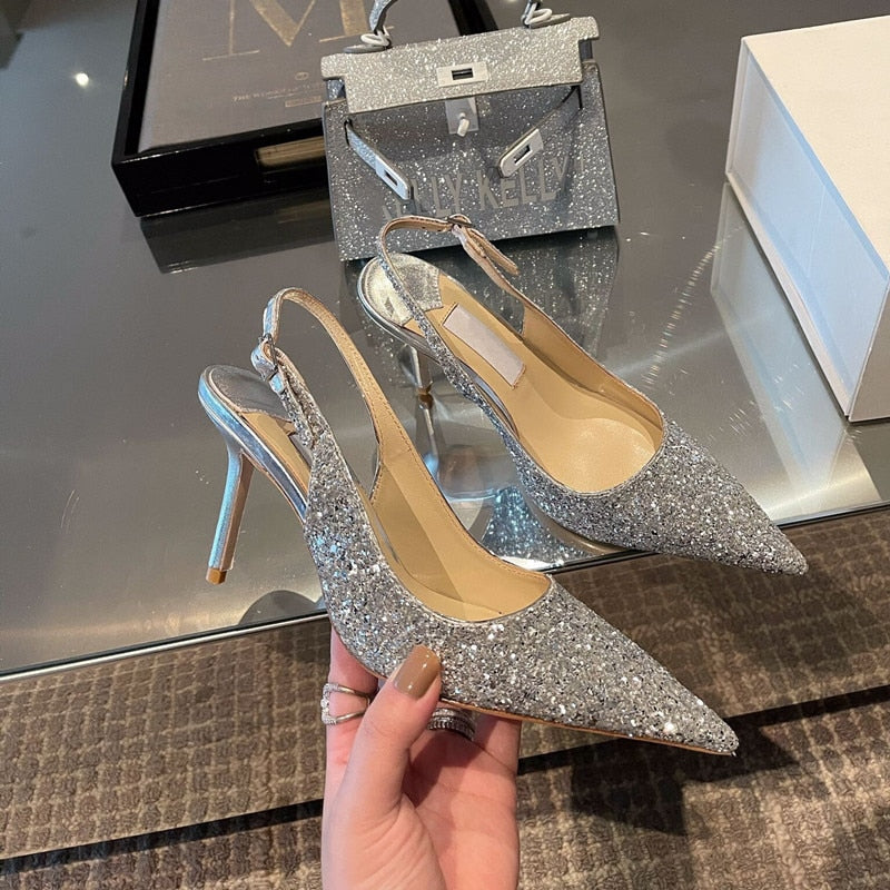 ハイヒール レディースシューズ ブライズメイド ミッドヒールサンダル