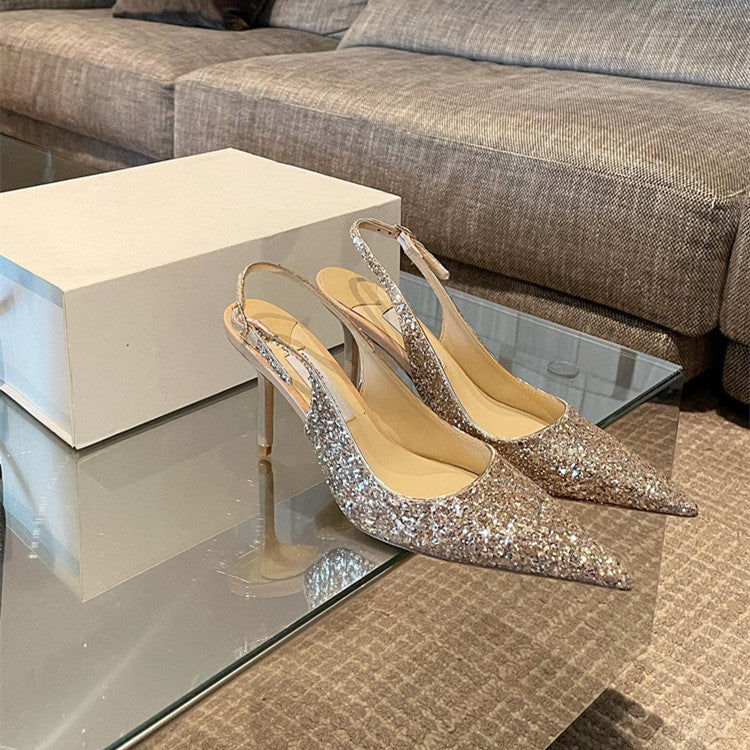 ハイヒール レディースシューズ ブライズメイド ミッドヒールサンダル