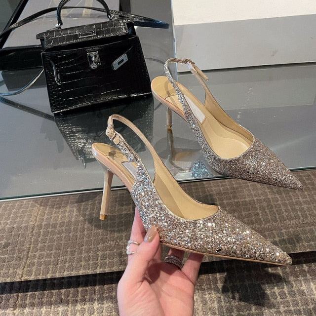 ハイヒール レディースシューズ ブライズメイド ミッドヒールサンダル