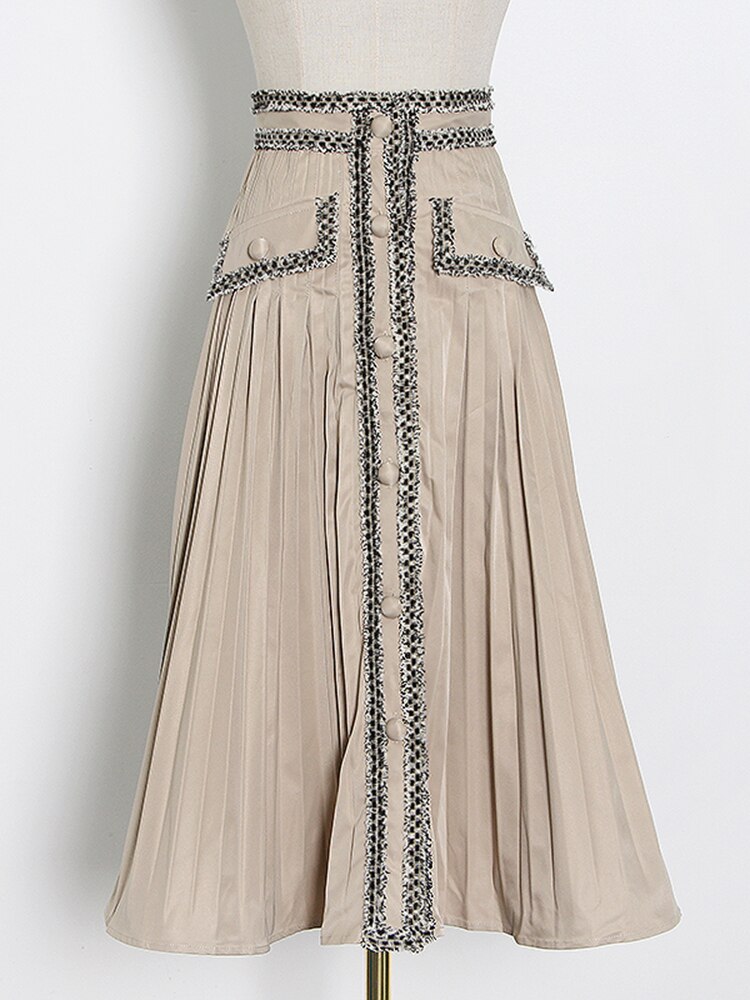 レディース カジュアルスカート ハイウエスト ルーズ パッチワーク