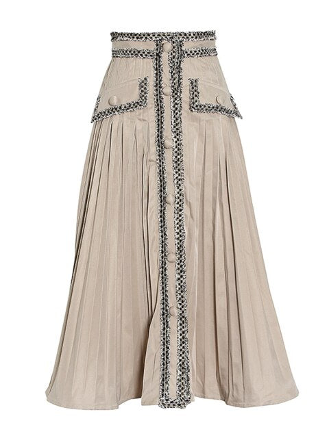 レディース カジュアルスカート ハイウエスト ルーズ パッチワーク