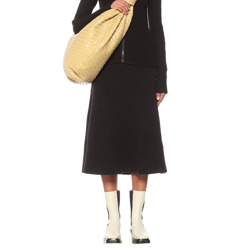 Women Square Toe Chunky Heel Chelsea Boots Real Leather