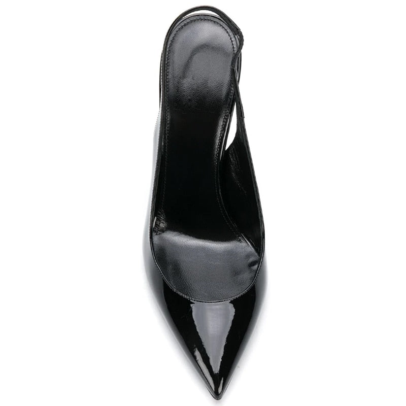 Black Patent Leather Pumps Strange Fretwork Heel Shoes Women