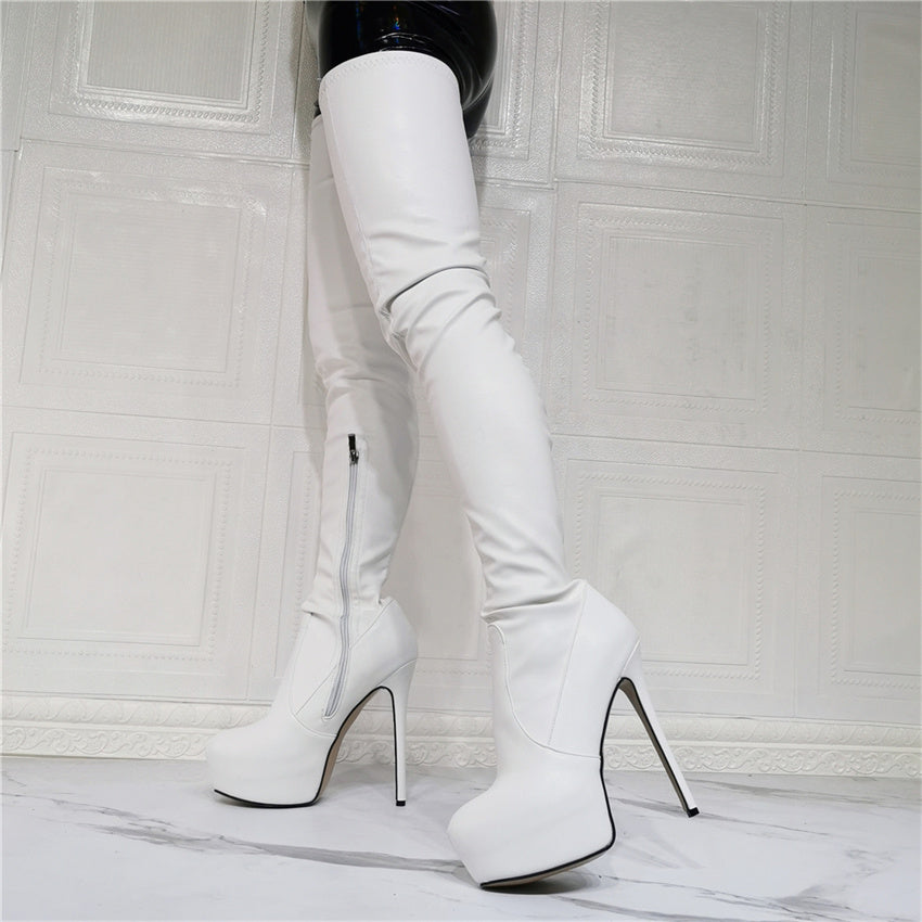 Women Over The Knee Boots Round Toe stilettos heels