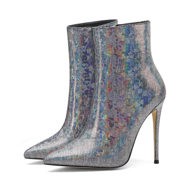 春秋レディースマティンブーツポインテッドトゥセクシースティレット