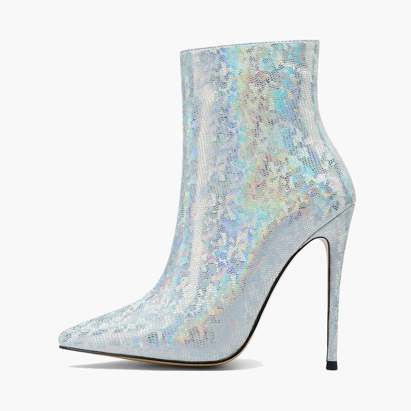 春秋レディースマティンブーツポインテッドトゥセクシースティレット