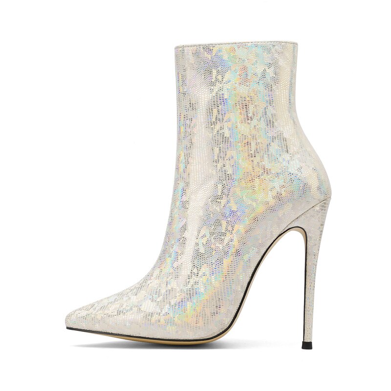 春秋レディースマティンブーツポインテッドトゥセクシースティレット