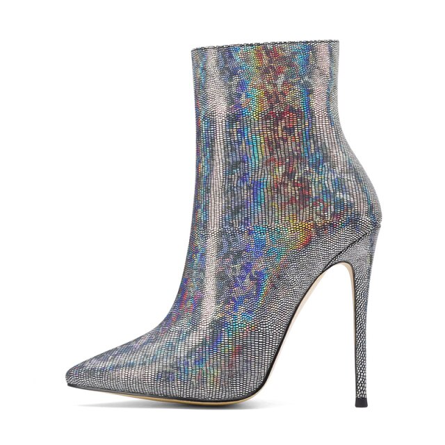 春秋レディースマティンブーツポインテッドトゥセクシースティレット