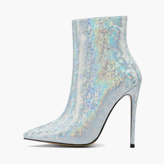 春秋レディースマティンブーツポインテッドトゥセクシースティレット