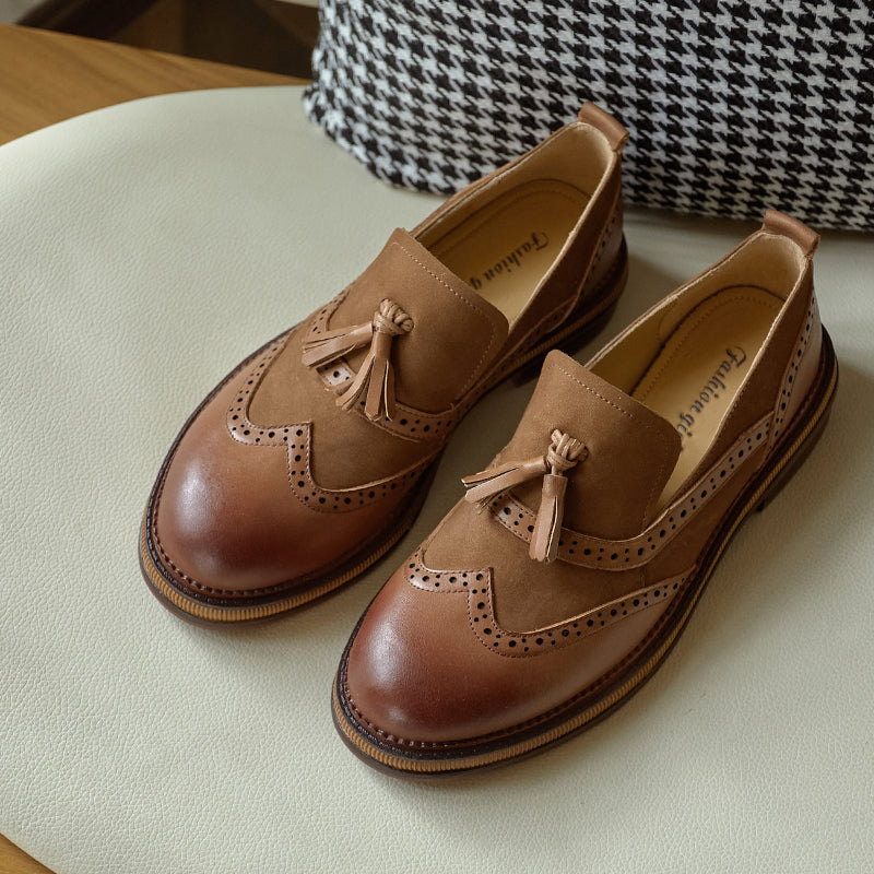 Women  Genuine Leather Slip On Flats