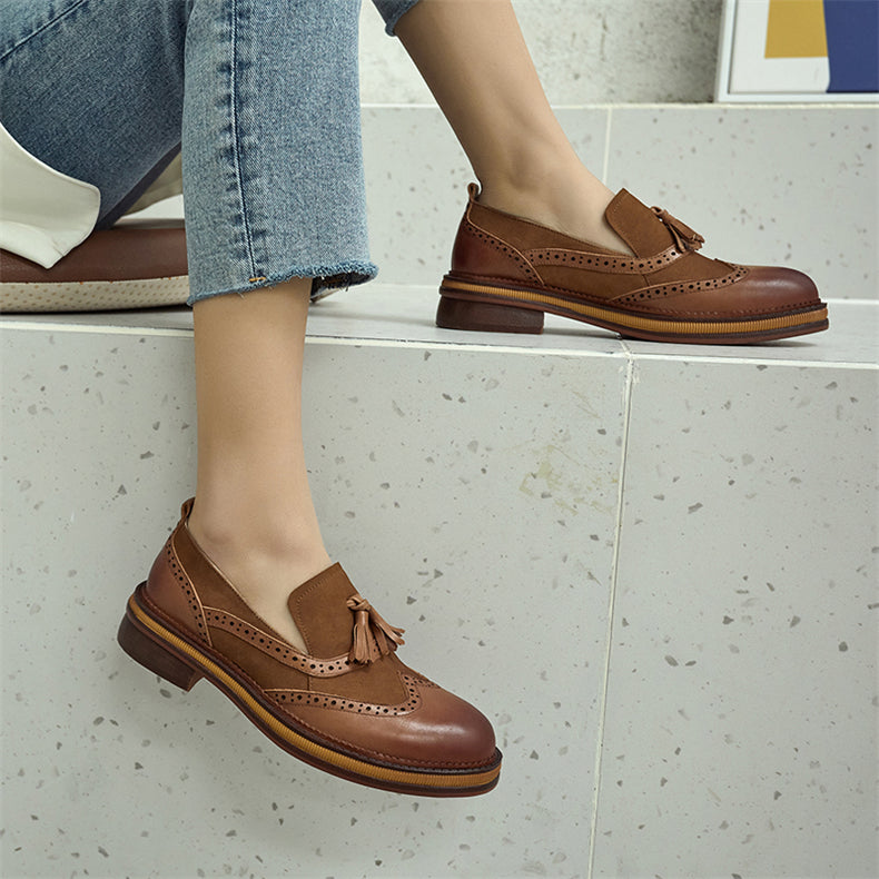 Women  Genuine Leather Slip On Flats