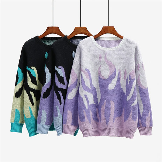 Girls Knitted Oversized Sweaters Women Winter Streetwear Warm